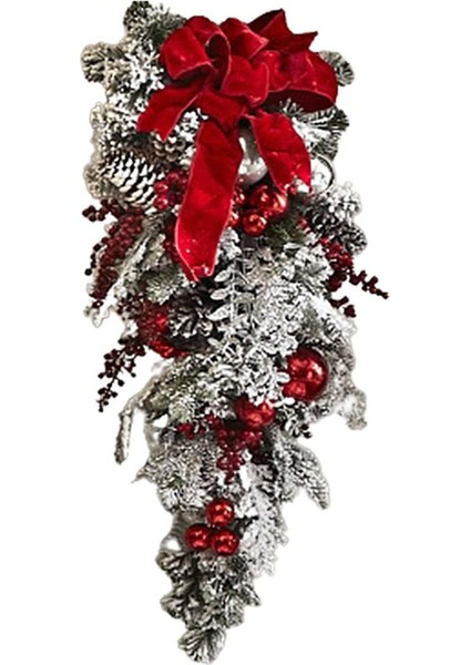 Yapay Noel Çelenk Garland Swag Kar Tanesi Kapı Parti Dekorasyon Için 45 cm Gözyaşı (Yurt Dışından)