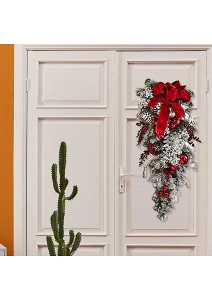 Yapay Noel Çelenk Garland Swag Kar Tanesi Kapı Parti Dekorasyon Için 45 cm Gözyaşı (Yurt Dışından)