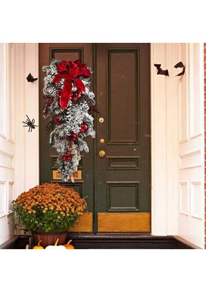 Yapay Noel Çelenk Garland Swag Kar Tanesi Kapı Parti Dekorasyon Için 45 cm Gözyaşı (Yurt Dışından)