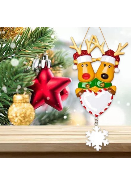 Noel Ağacı Asılı Süsler Elk Geyik Aile Kolye Tatil Dekoratif 2 Yılbaşı Elk (Yurt Dışından)