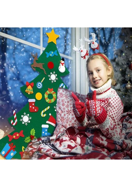 Keçe Noel Ağacı Dıy Noel Dekor Yıl Hediyeleri Parti Çocuklar Için 33'LÜ35X26 Inç (Yurt Dışından) indirimleri