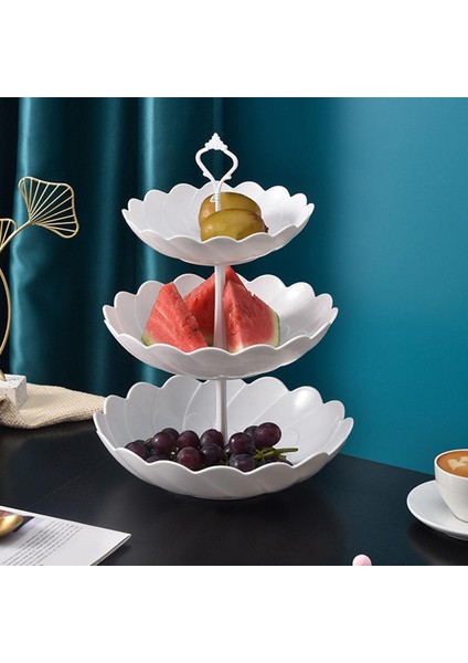 3 Tier Kek Standı Avrupa Tarzı Servis Kaseler Tutucu Kule Düğün Dekor Beyaz Çiçek Tipi (Yurt Dışından) fiyatları