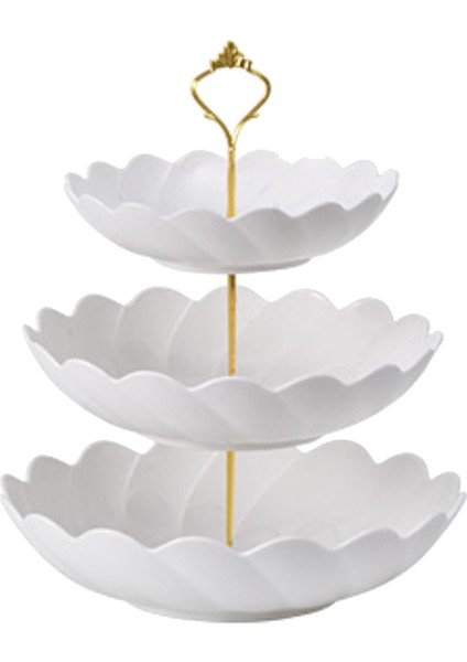 3 Kademeli Kek Standı Avrupa Tarzı Servis Kase Tutucu Kulesi Düğün Dekor Altın Çiçek Türü (Yurt Dışından)