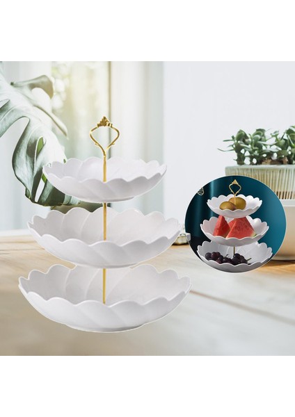 3 Kademeli Kek Standı Avrupa Tarzı Servis Kase Tutucu Kulesi Düğün Dekor Altın Çiçek Türü (Yurt Dışından) modelleri