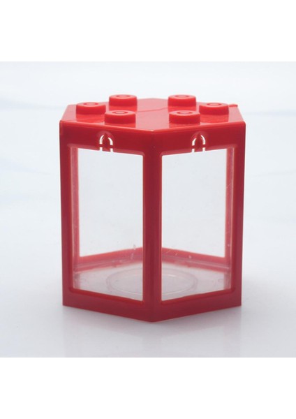 Mini Akvaryum Istiflenebilir Balık Tankı LED Lamba Işık Betta Dövüş Kutusu Kare Kırmızı (Yurt Dışından) modelleri