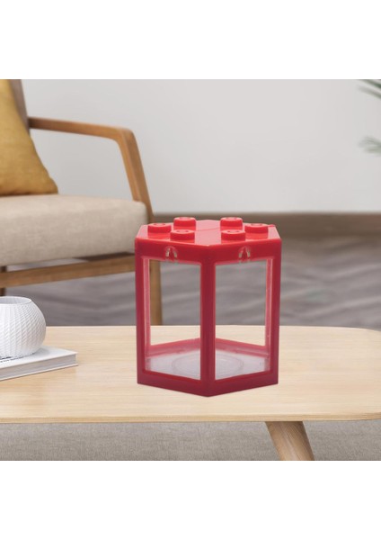 Mini Akvaryum Istiflenebilir Balık Tankı LED Lamba Işık Betta Dövüş Kutusu Kare Kırmızı (Yurt Dışından) indirimleri