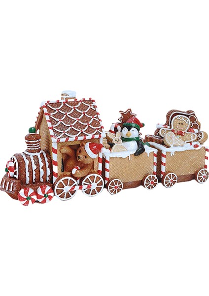 Noel Baba Figürinler Süsler Sevimli Dekor Ev Noel Reçine Minyatürleri Gnome Şeker Tren (Yurt Dışından)