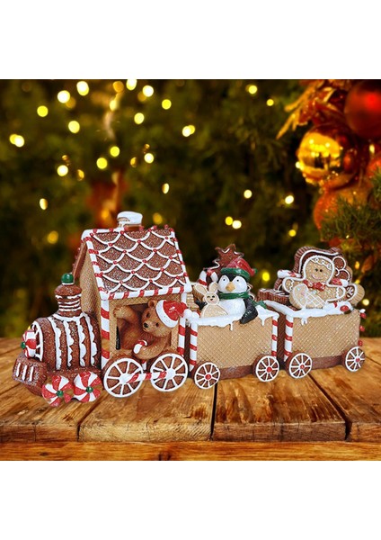 Noel Baba Figürinler Süsler Sevimli Dekor Ev Noel Reçine Minyatürleri Gnome Şeker Tren (Yurt Dışından) modelleri