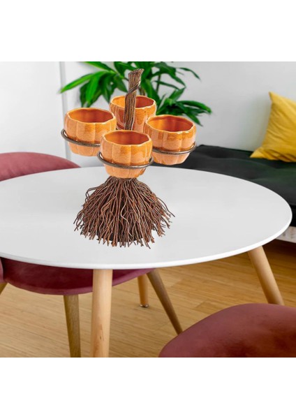 3/4 Bardak Cadılar Bayramı Balkabağı Snack Kase Standı Meyve Tatlılar Tatlı Depolama 4 Kase (Yurt Dışından) fırsatları