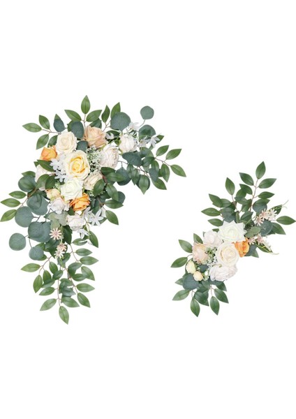 2x Yapay Çiçek Kemer Dekor Şampanya Dekor Düğün Çiçekler Düğün Için (Yurt Dışından)