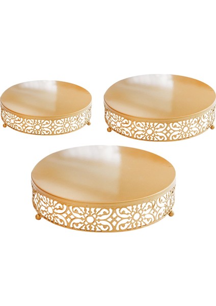 3'lü Avrupa Tarzı Kek Standı Cupcake Candy Party Home Gold Için Tepsi (Yurt Dışından)