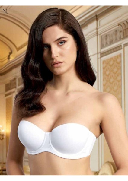 192 Kadın Desteksiz Straples Sütyen-Beyaz