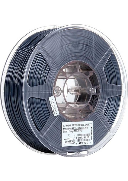 1.75 mm Gri Petg Filament - Solid Grey