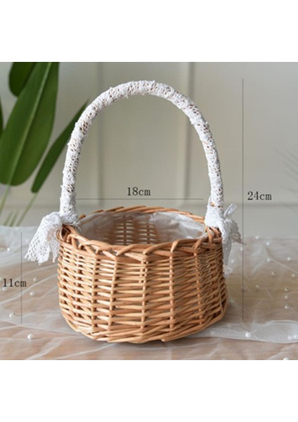 Rattan Dokuma Dekoratif Sepet (Yurt Dışından)