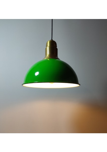 modern,rustik,vintage mutfak,oda,cafe,oteller için yeşil 1xe27 metal sarkıt avize çap:40cm