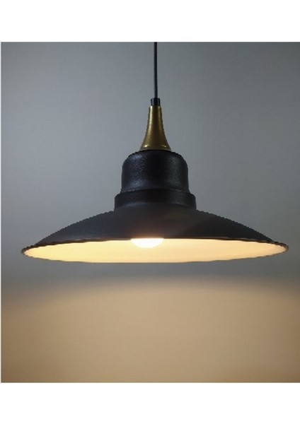 modern,rustik,vintage mutfak,oda,cafe,oteller için siyah 1xe27 metal sarkıt avize çap:30cm