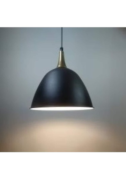 modern,rustik,vintage mutfak,oda,cafe,oteller için siyah 1xe27 metal sarkıt avize çap:28cm