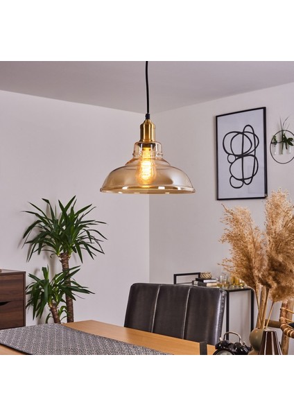 Retro Bal Tekli Cam Sarkıt Çap: 28CM