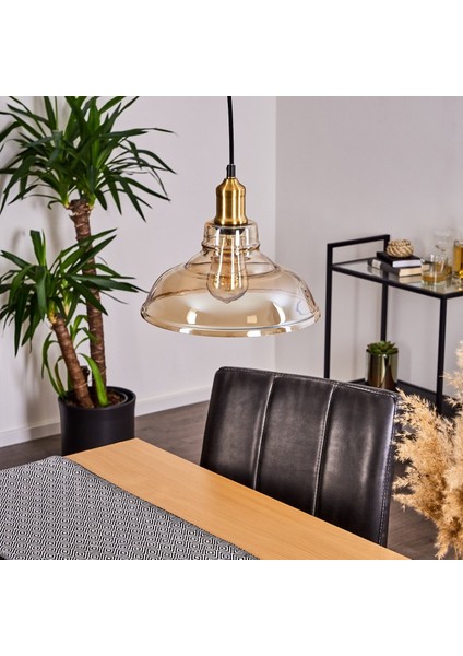 Retro Bal Tekli Cam Sarkıt Çap: 28CM fiyatları