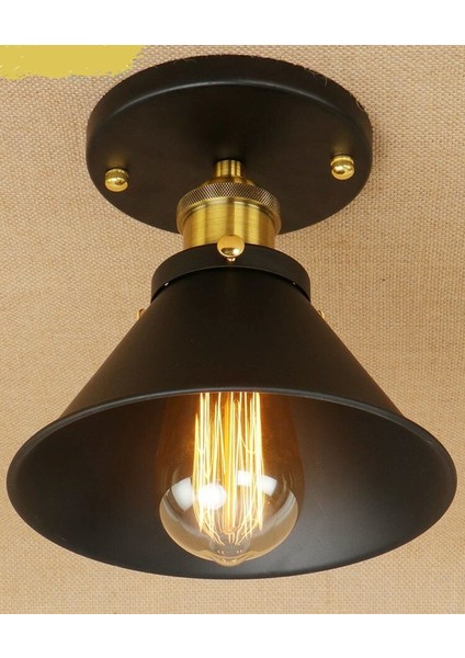 Retro,rustik,vintage 1xe27 duylu siyah Metal Plofonyer avize