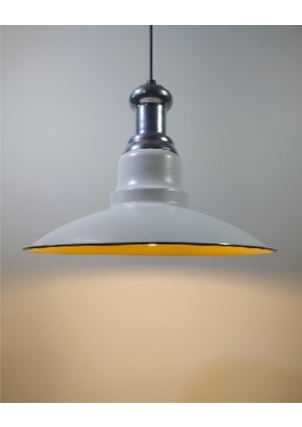 modern,rustik,vintage mutfak,oda,cafe,oteller için beyaz 1xe27 metal sarkıt avize çap:30cm