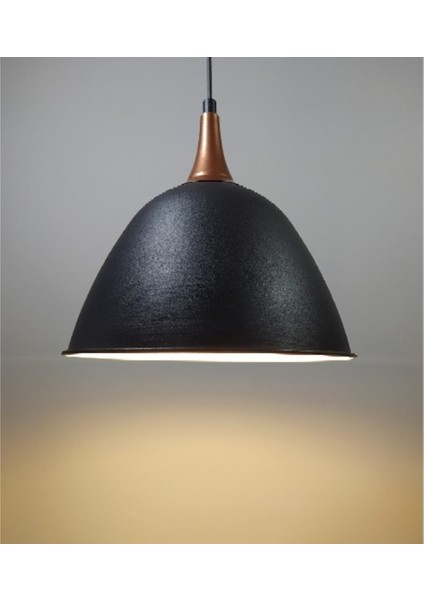 modern,rustik,vintage mutfak,oda,cafe,oteller için siyah 1xe27 metal sarkıt avize çap:28cm