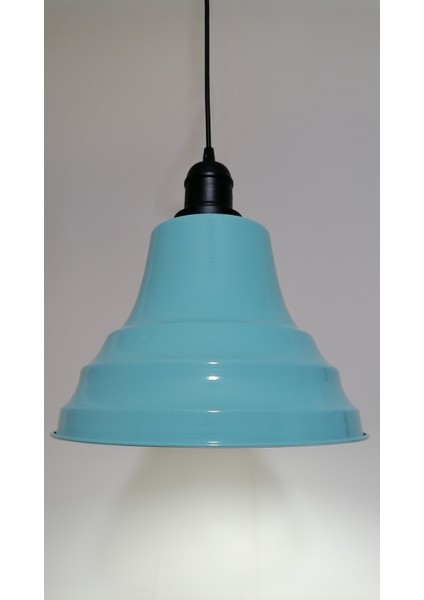retro,vintage mutfak,oda,cafe,oteller için turkuaz 1xe27 metal sarkıt avize çap:27cm