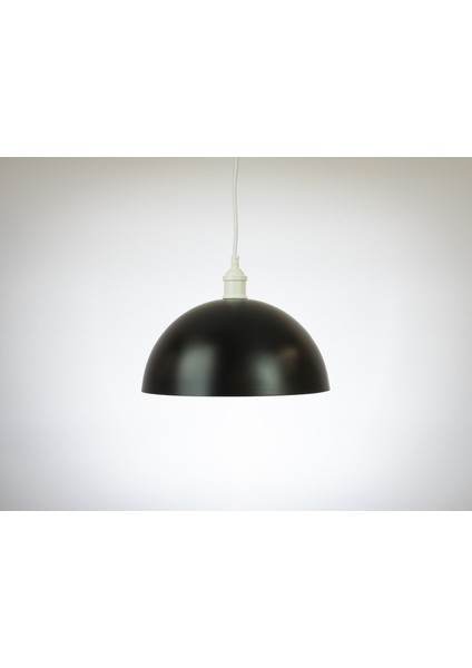 Retro Siyah Içi Siyah Tekli Metal Sarkıt Avize Çap: 30CM