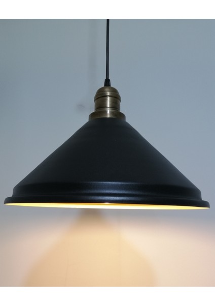 retro,vintage mutfak,oda,cafe,oteller için siyah 1xe27 metal sarkıt avize çap:33cm