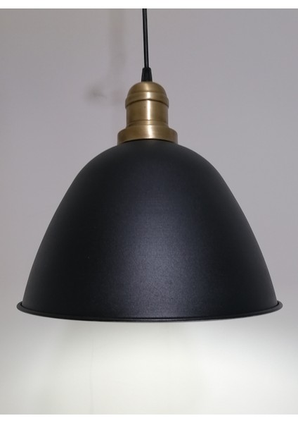 retro,vintage mutfak,oda,cafe,oteller için siyah 1xe27 metal sarkıt avize çap:28cm