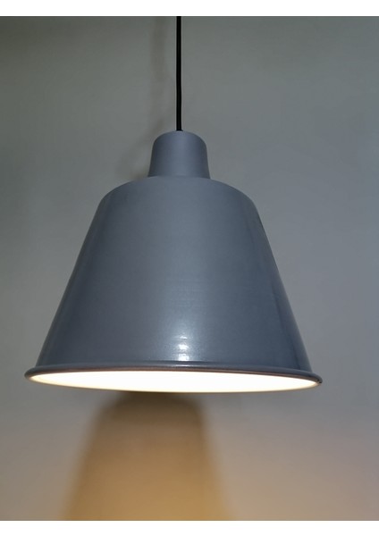 retro,vintage mutfak,oda,cafe,oteller için gri 1xe27 metal sarkıt avize
