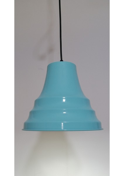 Retro,vintage mutfak,oda,cafeler için Turkuaz Tekli Metal Sarkıt avize ÇAP:23CM
