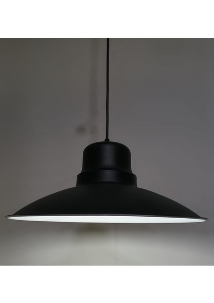vintage,retro,rustik mutfak,oda,cafeler için 1xe27 siyah metal sarkıt avize çap:37cm