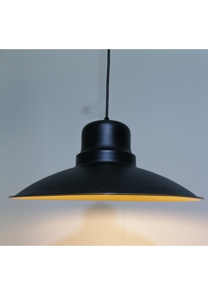 retro,modern,vintage mutfak,oda,cafe,oteller için siyah metal 1xe27 sarkıt avize çap:37cm