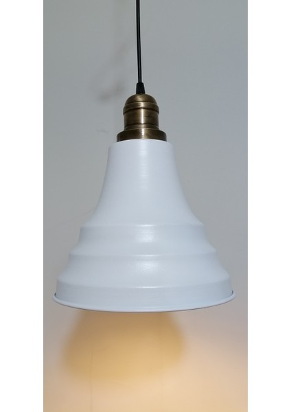 retro,vintage mutfak,oda,otel,cafeler için beyaz 1xe27 metal sarkıt avize çap:23cm fiyatları