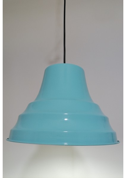 retro,vintage otel,cafe,mutfak,odalar için turkuaz 1xe27 metal sarkıt avize çap:27cm