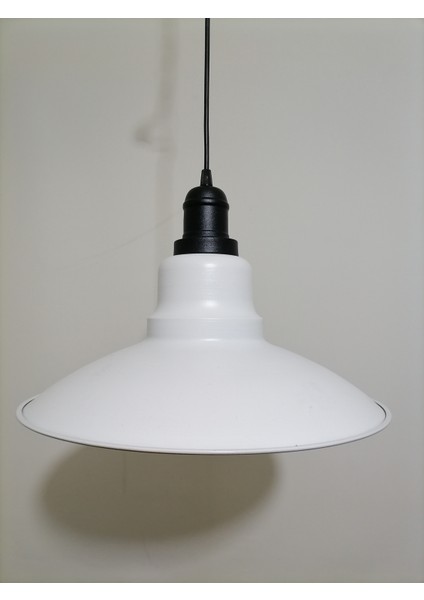 Retro,rustik,modern beyaz Oda,mutfak,cafeler Için Tekli Metal Sarkıt Avize ÇAP:37CM