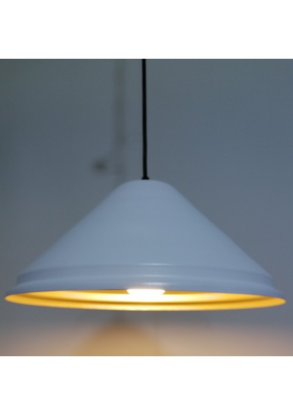 retro,vintage,modern oda,mutfak,cafe,odalar için beyaz 1xe27 metal sarkıt avize çap:33cm