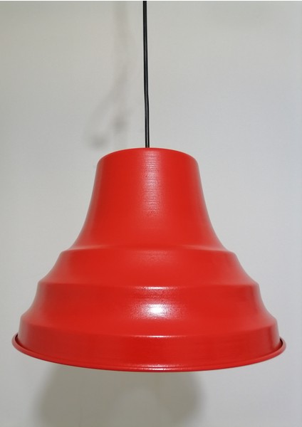 vintage,retro otel,mutfak,oda,cafeler için kırmızı 1xe27 tekli metal sarkıt avize çap:27cm
