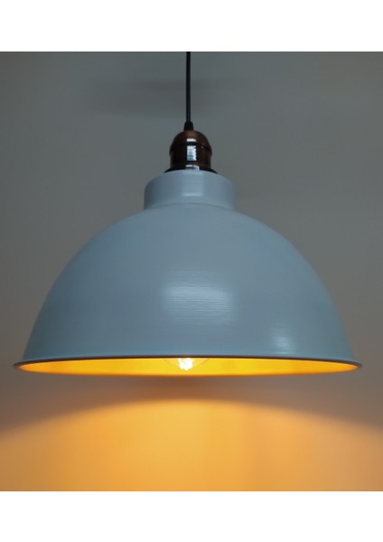 modern,rustik,vintage mutfak,oda,cafe,oteller için beyaz 1xe27 metal sarkıt avize çap:33cm