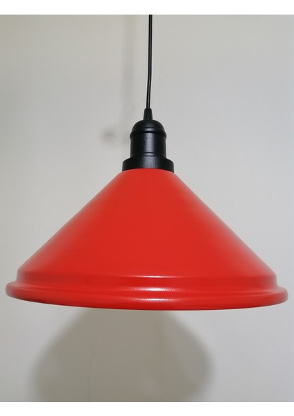 retro,vintage mutfak,oda,cafe,oteller için kırmızı 1xe27 metal sarkıt avize çap:33cm fiyatları