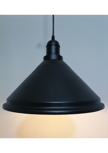 retro,vintage mutfak,oda,cafe,oteller için siyah 1xe27 metal sarkıt avize çap:33cm