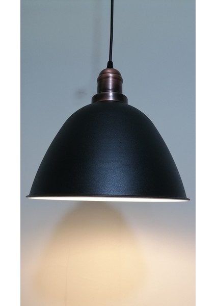 retro,vintage mutfak,oda,cafe,oteller için siyah 1xe27 metal sarkıt avize çap:28cm