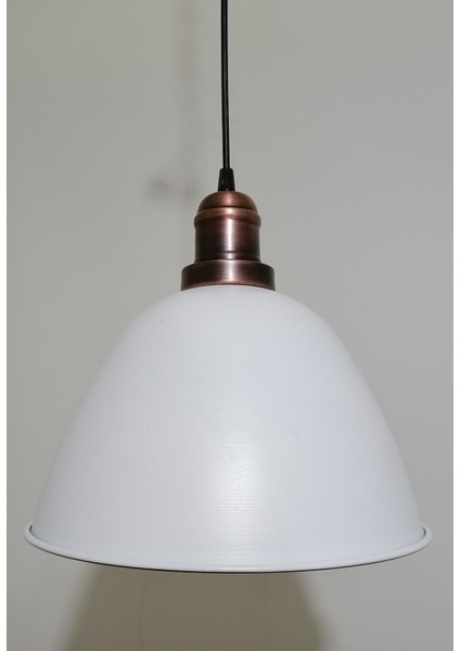 retro,vintage mutfak,oda,cafe,oteller için beyaz 1xe27 metal sarkıt avize çap:28cm fiyatları