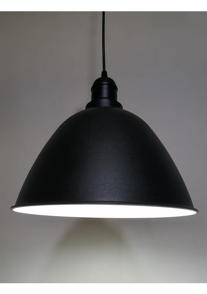 retro,vintage mutfak,oda,cafe,oteller için siyah 1xe27 metal sarkıt avize çap:28cm