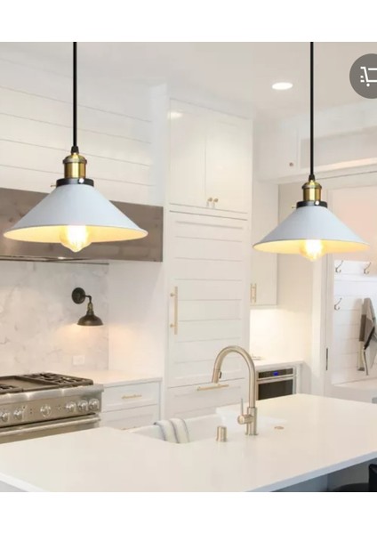 Retro Tekli Metal Sarkıt Avize Çap: 23CM Not;