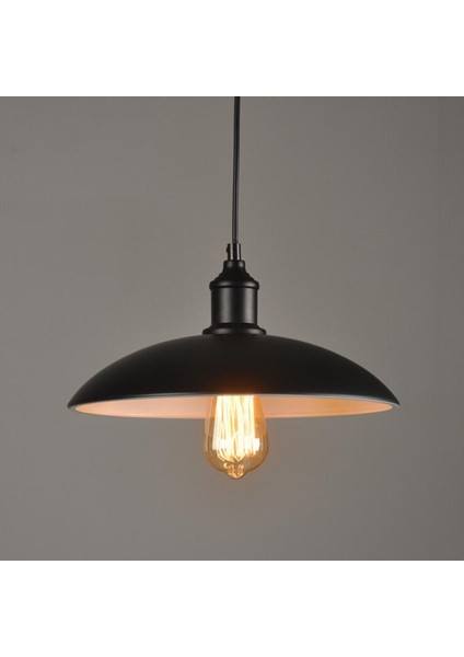 Riolıght Retro Siyah Içi Beyaz Tekli Sarkıt Avize