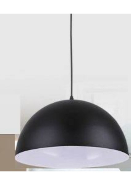 Retro,rustik,modern Mutfak,cafe,bar Üstü Için siyah Tekli Metal Sarkıt Avize ÇAP:40CM