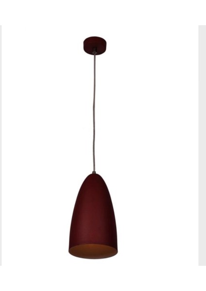 Retro Bordo Içi Beyaz Tekli Metal Sarkıt Avize