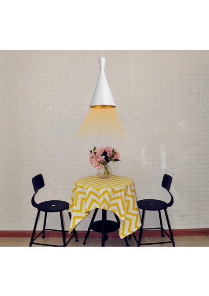 modern,rustik,vintage mutfak,oda,cafe,oteller için beyaz 1xe27 metal sarkıt avize çap:28cm